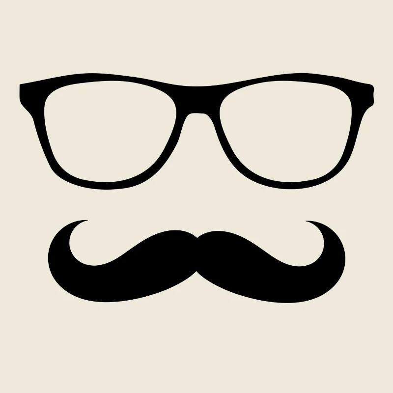 Brille und Schnurrbart