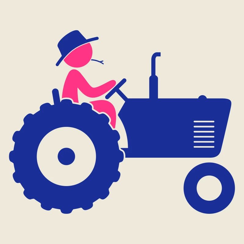 Bauer auf Traktor