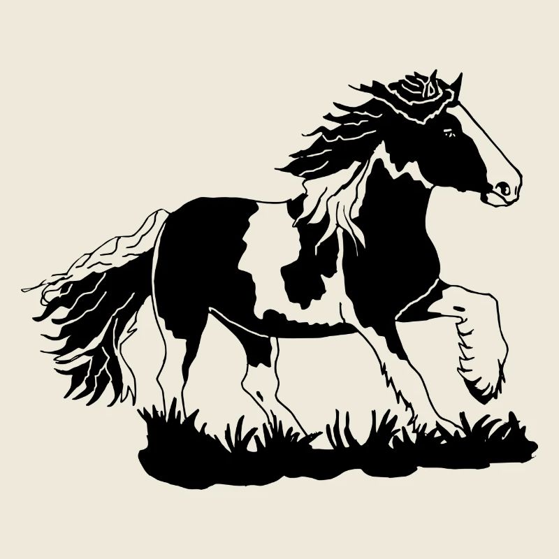 Noble Tinker galloping equestrian horses