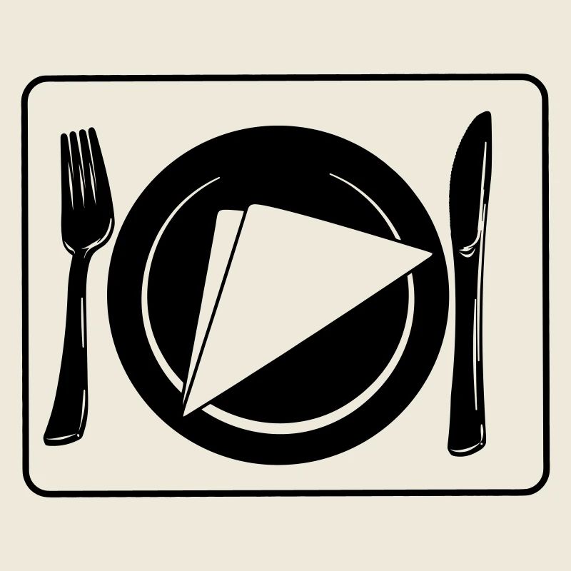 Messer und Gabel auf Tischset mit Teller und Serviette