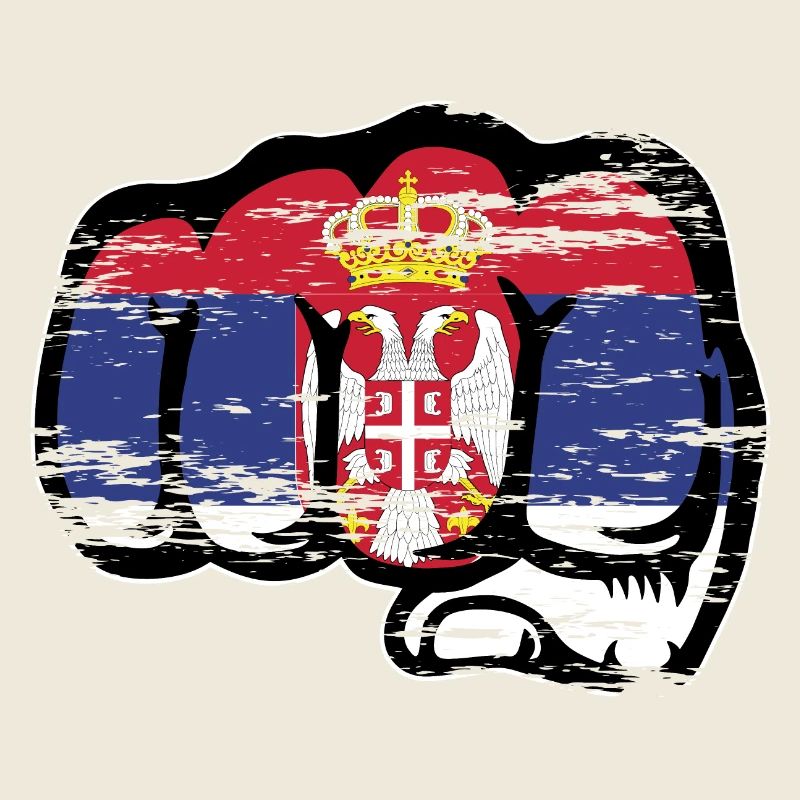 Icône de poing du drapeau de la Serbie utilisée