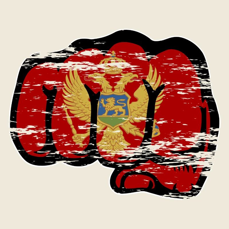 Poing du drapeau du Monténégro utilisé