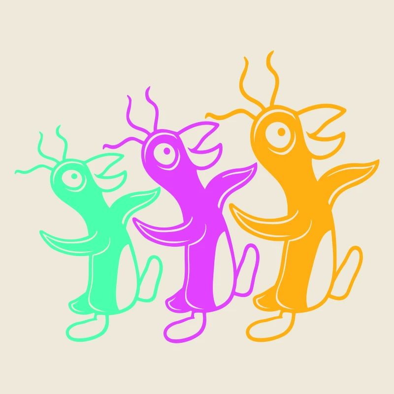 3 crazy penguins running stupid team friends crew