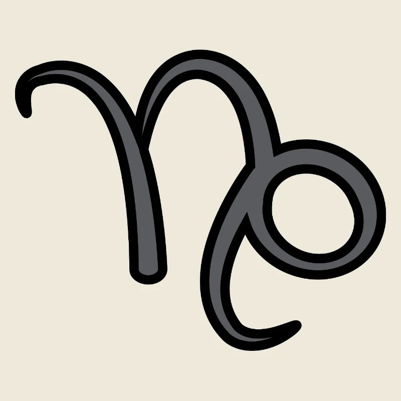 Steinbock Sternzeichen Symbol Schwarz & Grau
