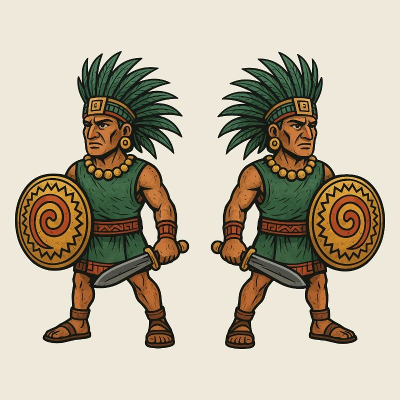Double guerrier aztèque