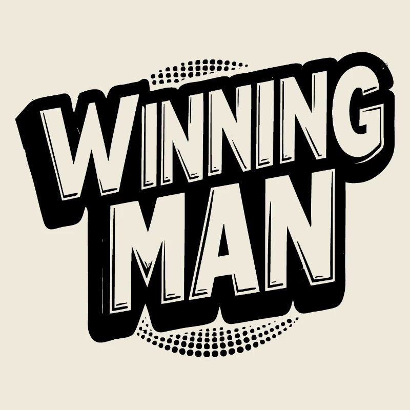 winning man lettering
