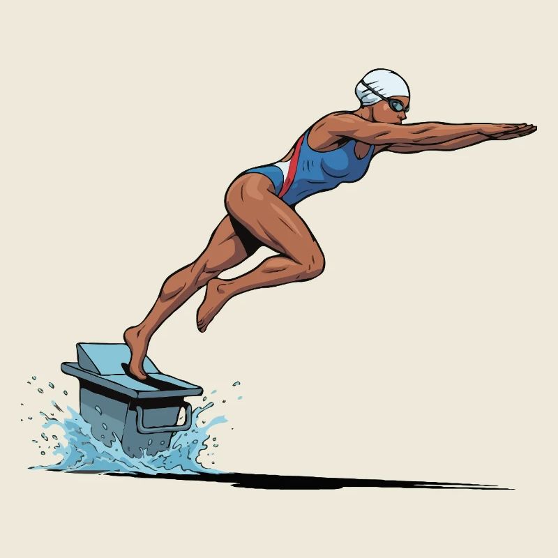 Swimmer Jump on Surfboard