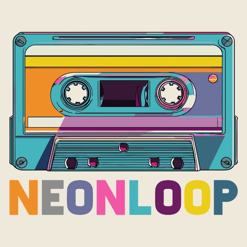 Conception de cassette en boucle néon