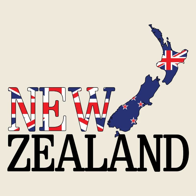 Neuseeland-Landkarte Neuseeländische Flagge