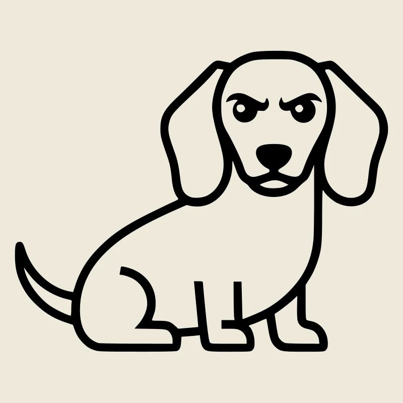 Böser Dackel Teckel Outline