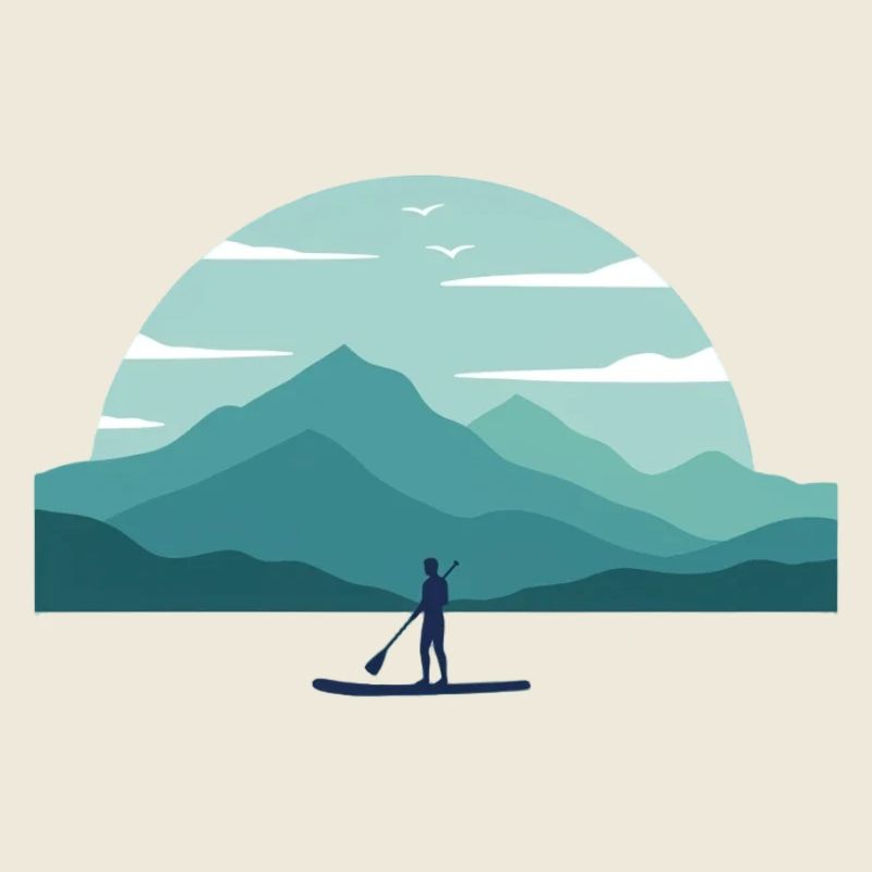 Paddleboard Dawn Over Peaks