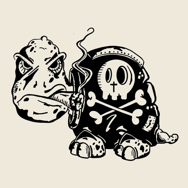 Skull turtle - smoker - cigarette skull