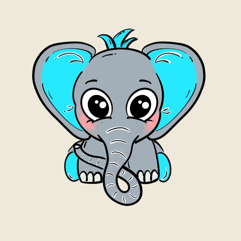 Bébé éléphant garçon bleu
