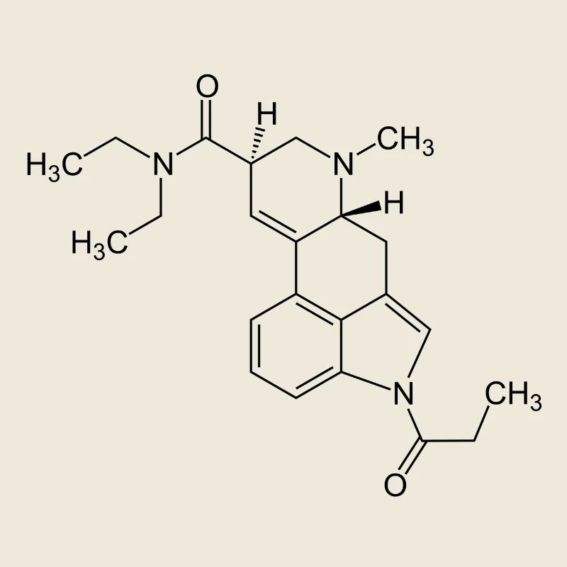 1P LSD Strukturformel - schwarz