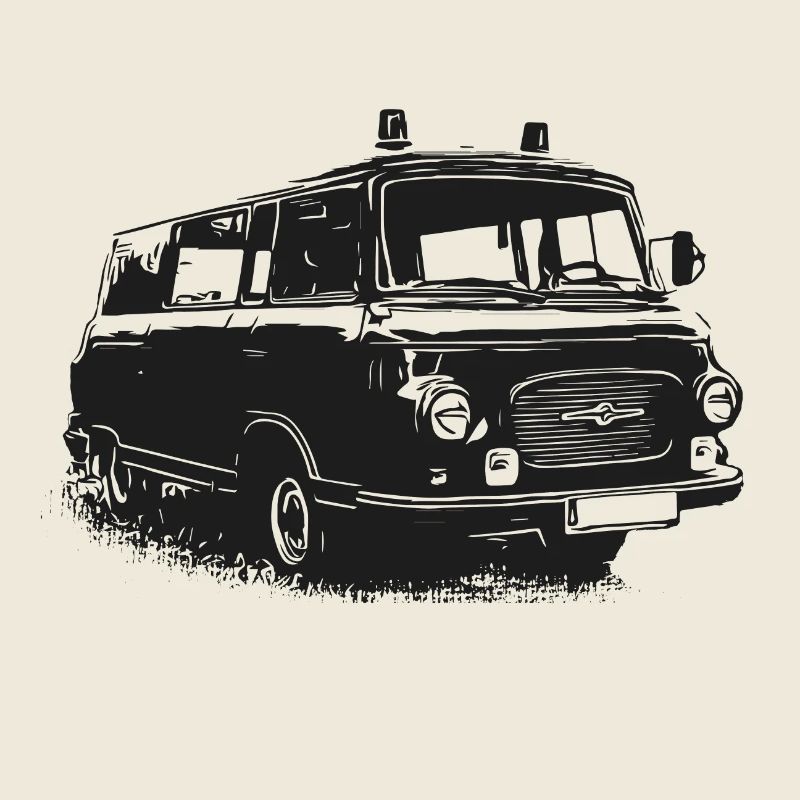 Barkas with blue light
