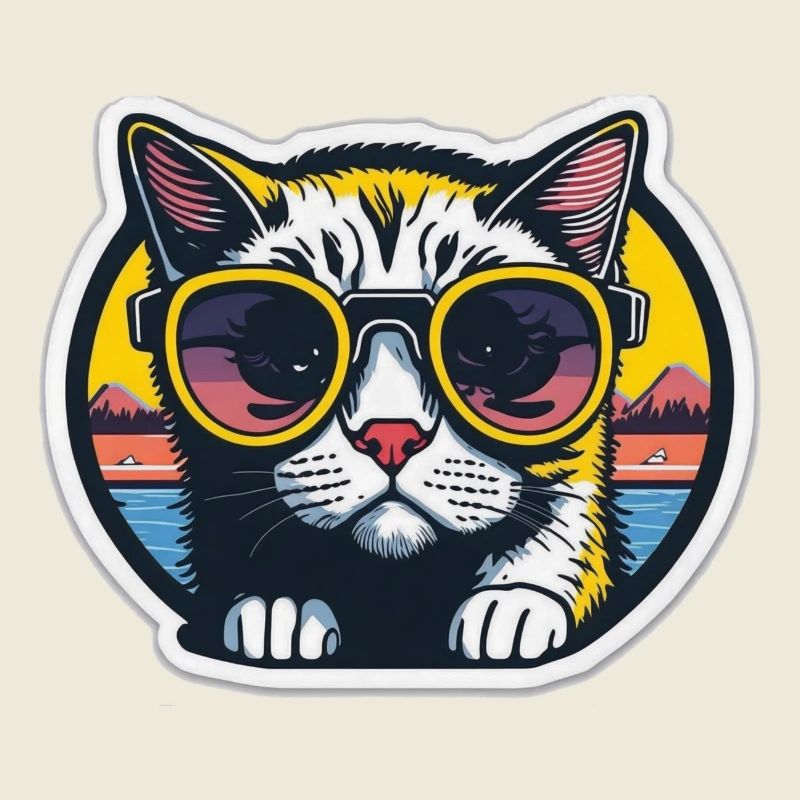 Katze mit Brille