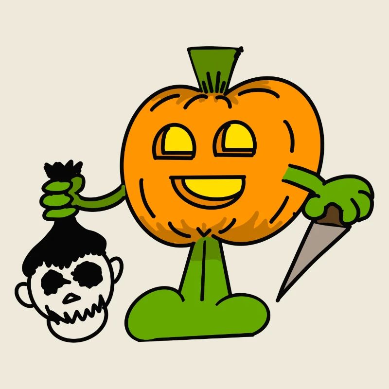 Jack O'Lantern Pumpkin Killer with Knife Halloween