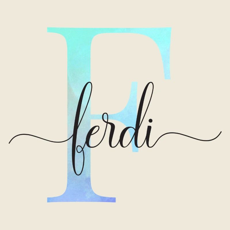E| Monogram | Name | Ferdi | Watercolor
