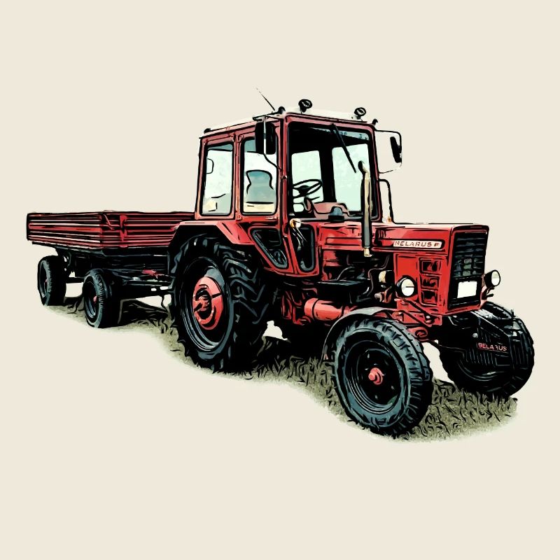 Biélorussie MTS 80 avec remorque