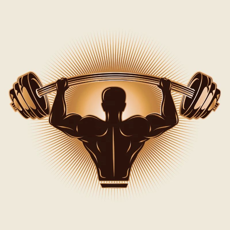 Hantel in der Hand - Bodybuilder mit Gewicht