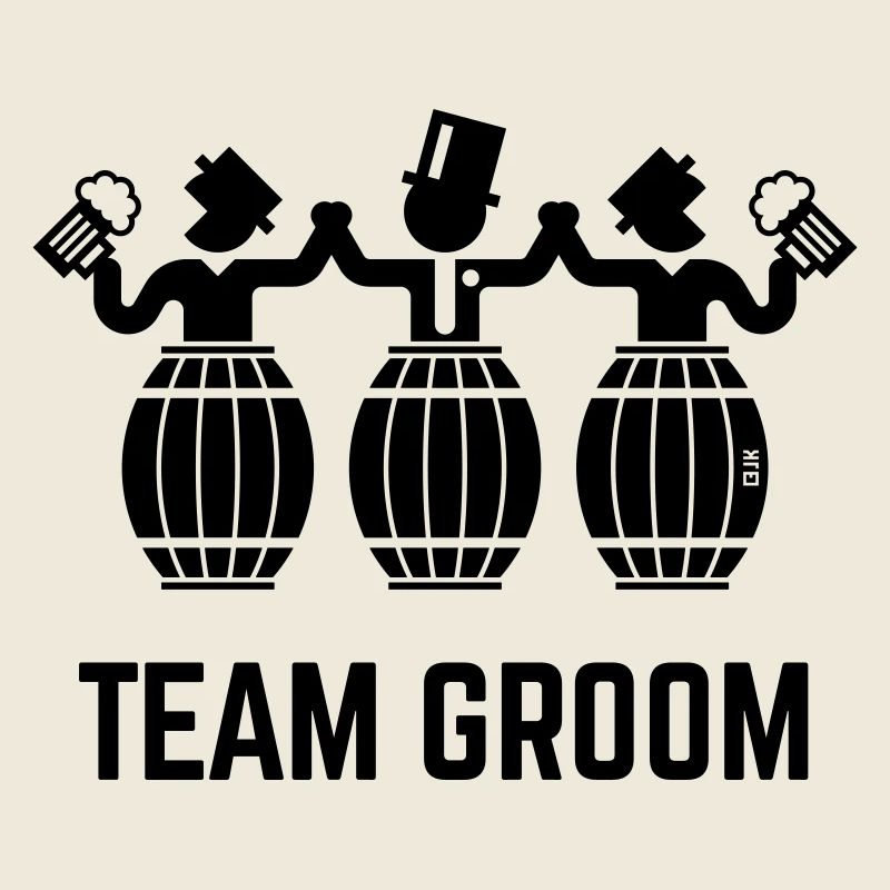 Team Groom (Enterrement de vie de garçon / Barils de bière / Noir)