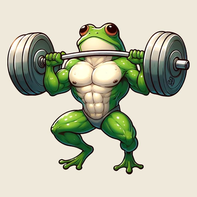 Determined athletic frog