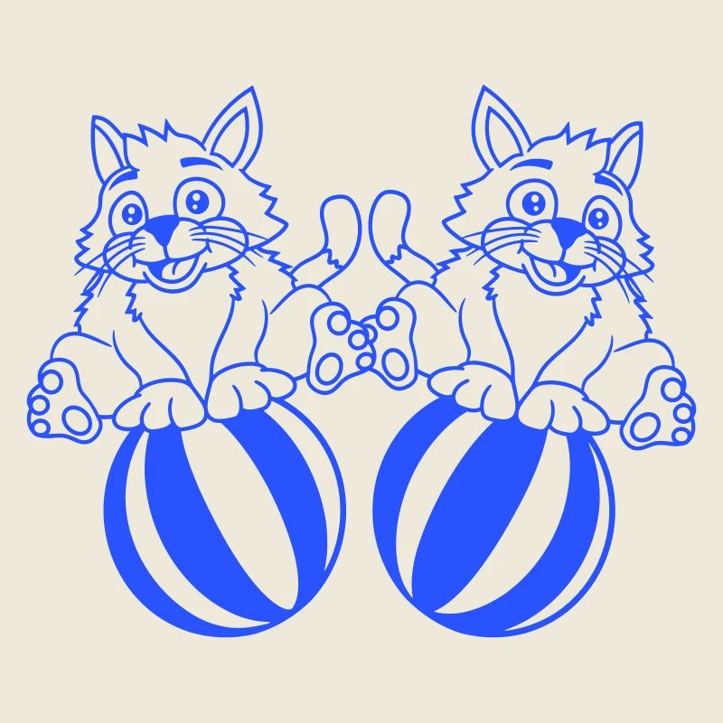 2 chats jouant au ballon Support de ballon de plage Fun Circus