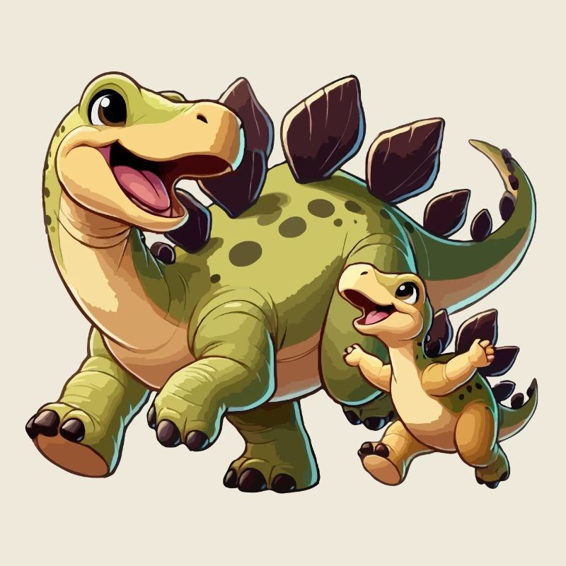 Stegosaurus Mutter und Kind