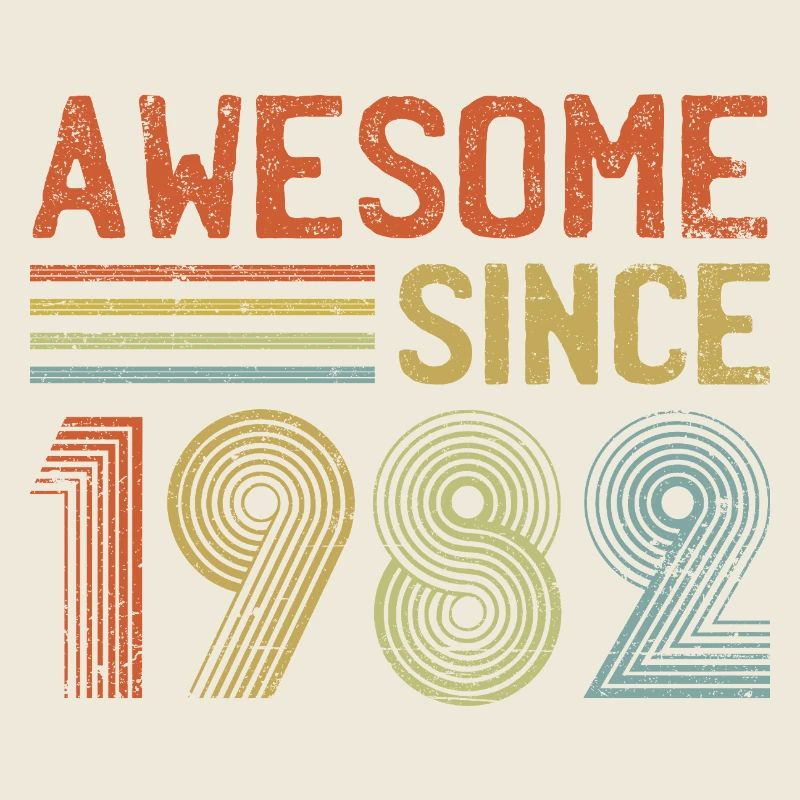 Typographie rétro de célébration de 1982