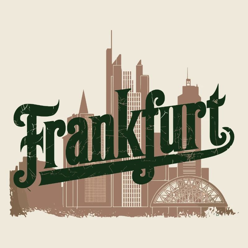  Frankfurt Skyline Silhouette mit Historischen und