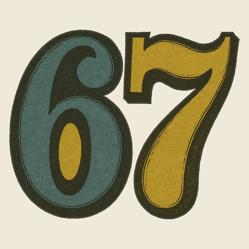 Vintage 67 chiffres Typographie rétro