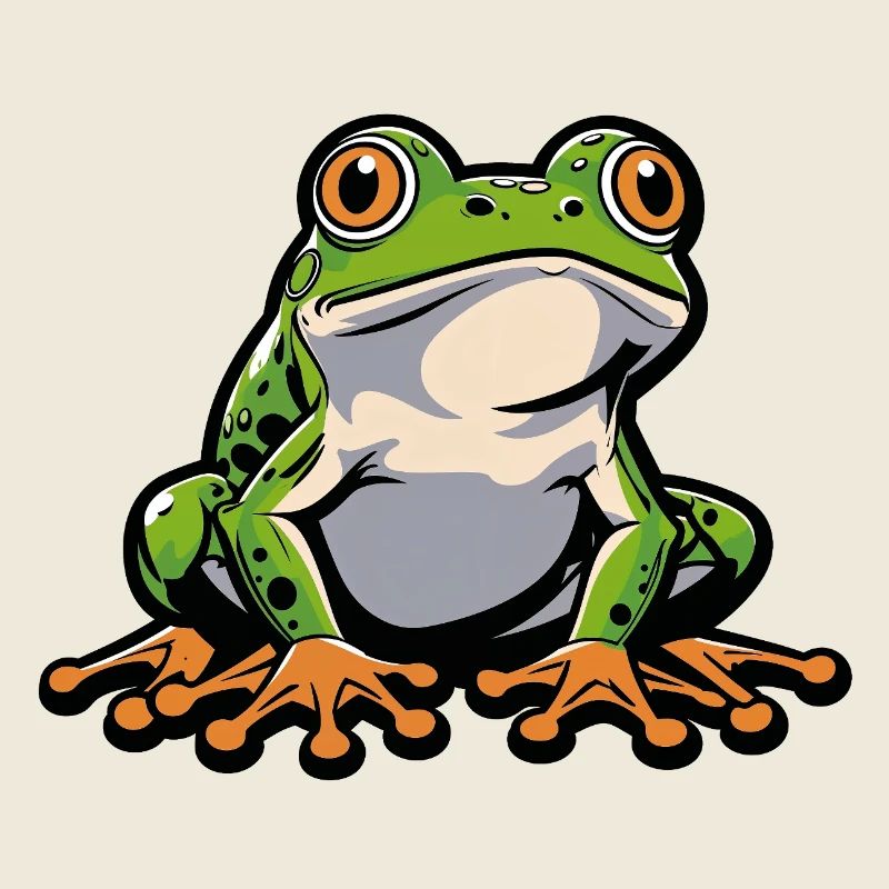 Dessin animé de grenouille joyeuse
