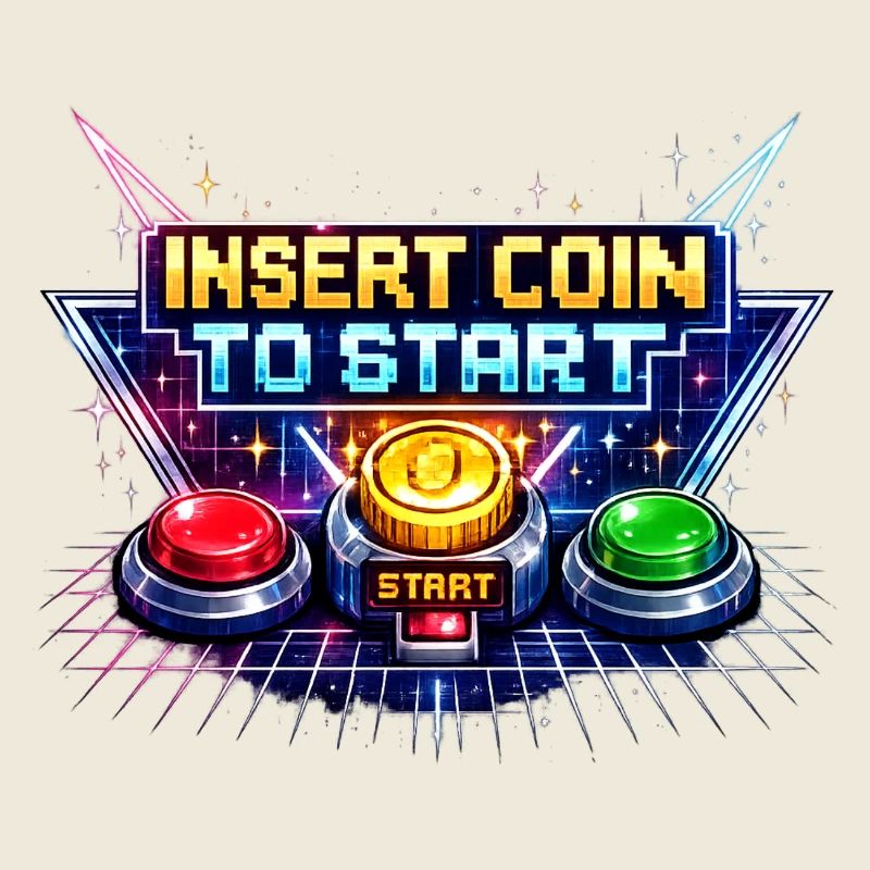 Arcade Startknopf Neon Retro