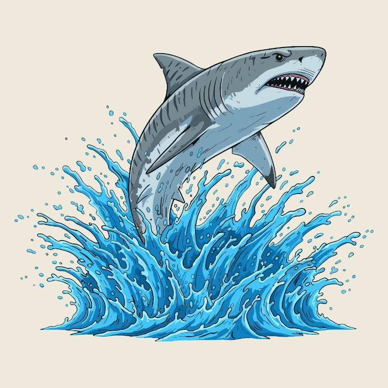 Saut de requin au-dessus de l’eau vive