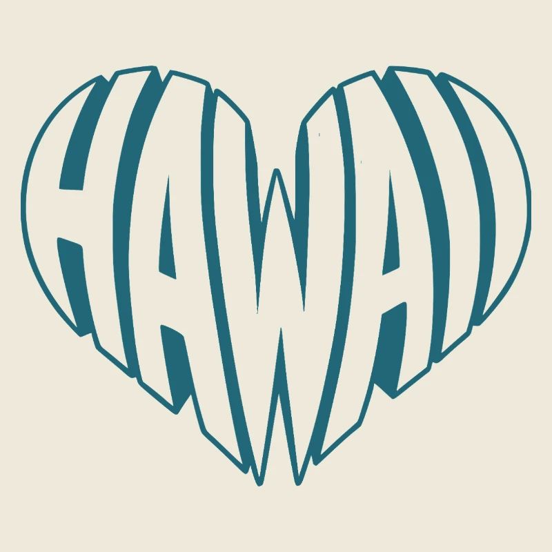 Hawaï, Hawaï Angular HeartTypo Design