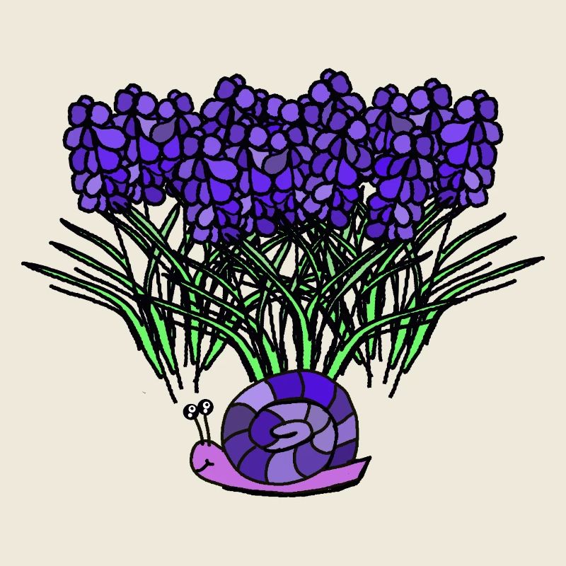 Lavendel Schnecke Retro Kinder Blumen 