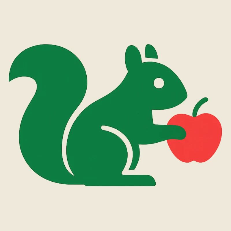 Écureuil vert à la pomme