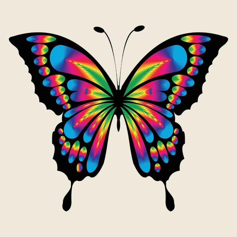 Multicolor psychedelic butterfly
