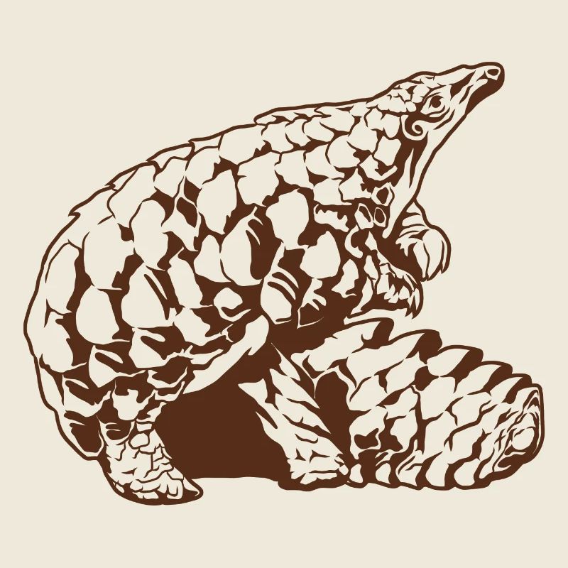 Cool Pangolin Sketch Graphic Wildlife Creature