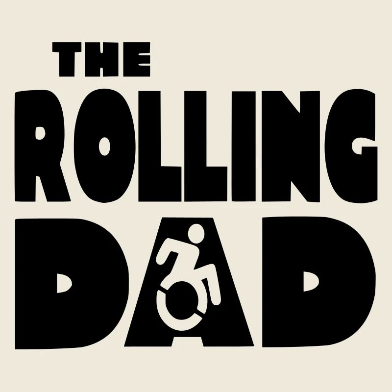 Rolling father in a wheelchair *