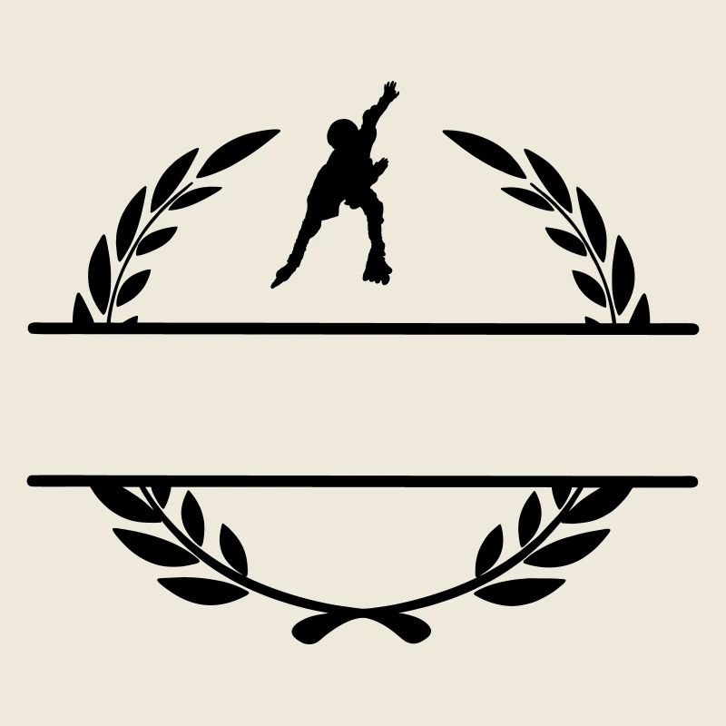 Skate in laurel wreath monogram