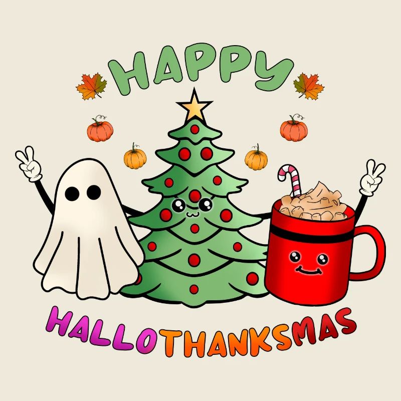 Joyeux Hallothanksmas Boo Tree & Cocoa Lover