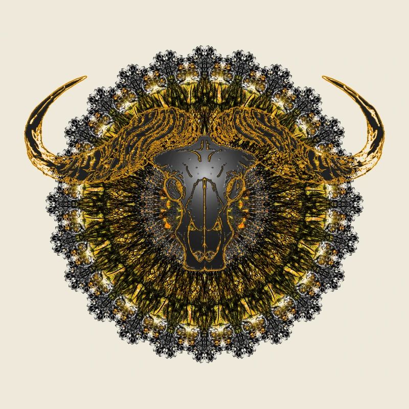 Kaleidoscope Buffalo Skull 01