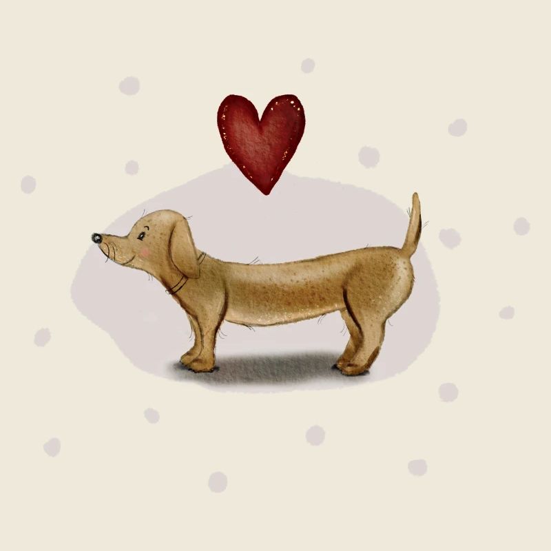 süßer Dackel (Hund) mit Herz