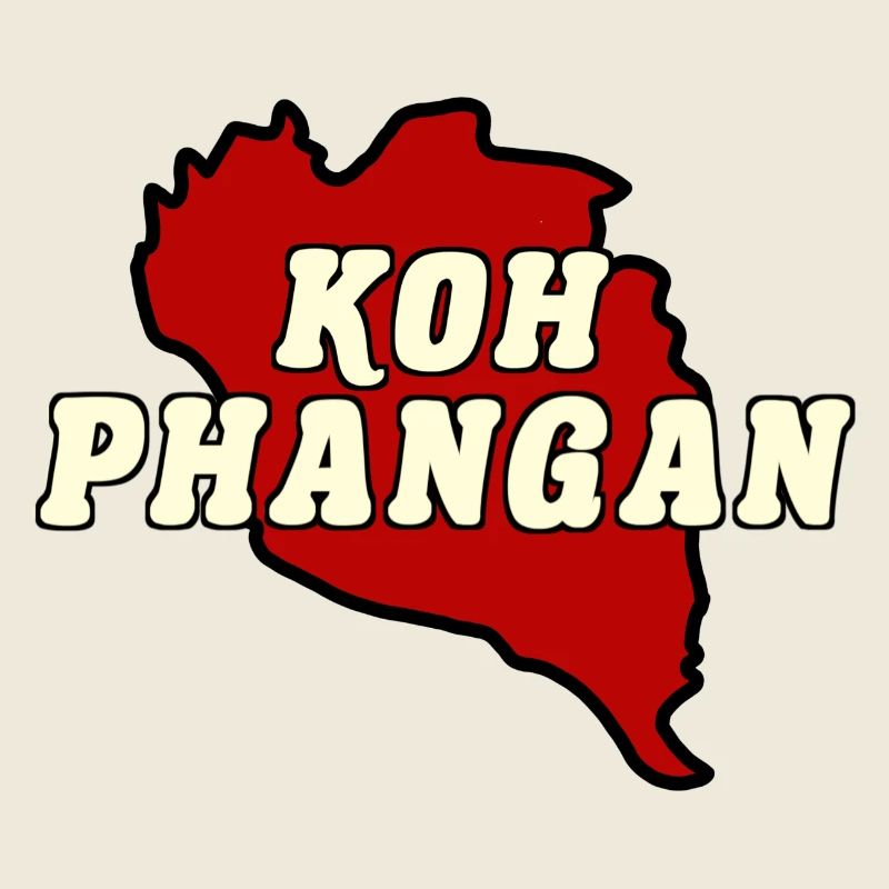 Carte de l’île de Koh Phangan Rouge