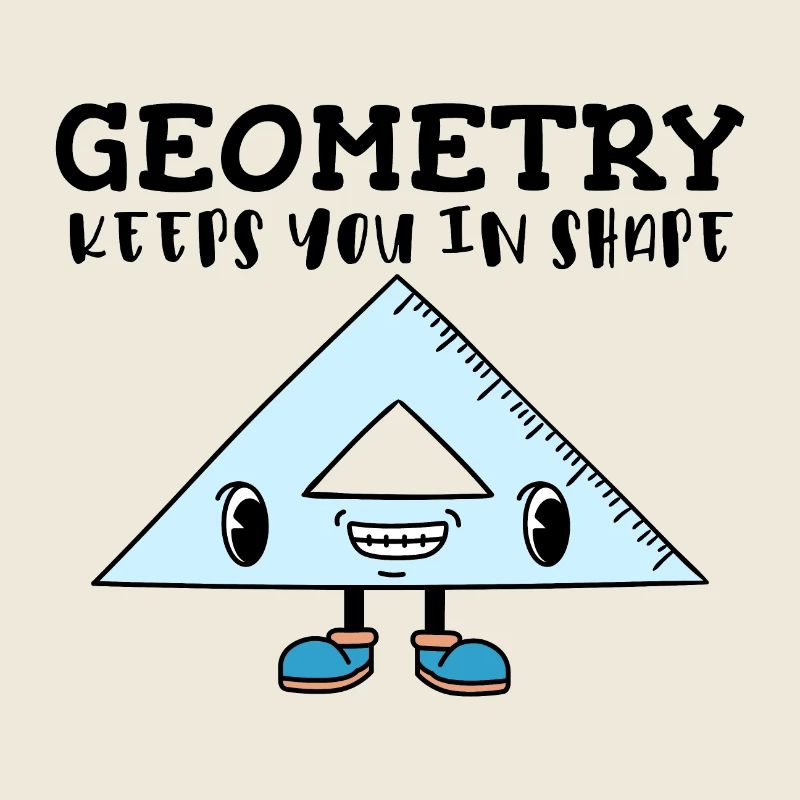 Smiling Triangle Ruler - Fun Geometry Character