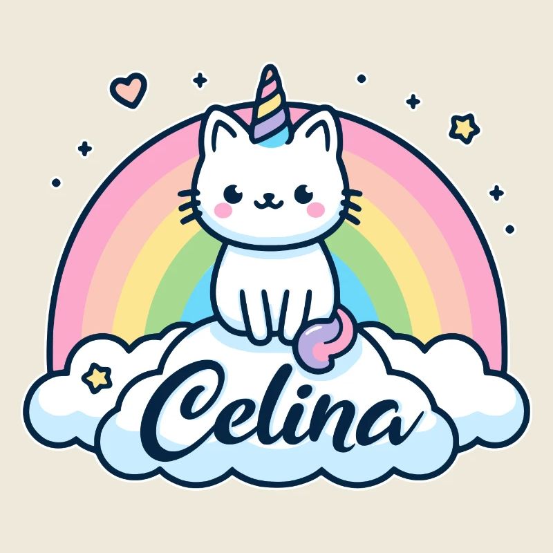 Celina Nom Prénom Licorne Chat