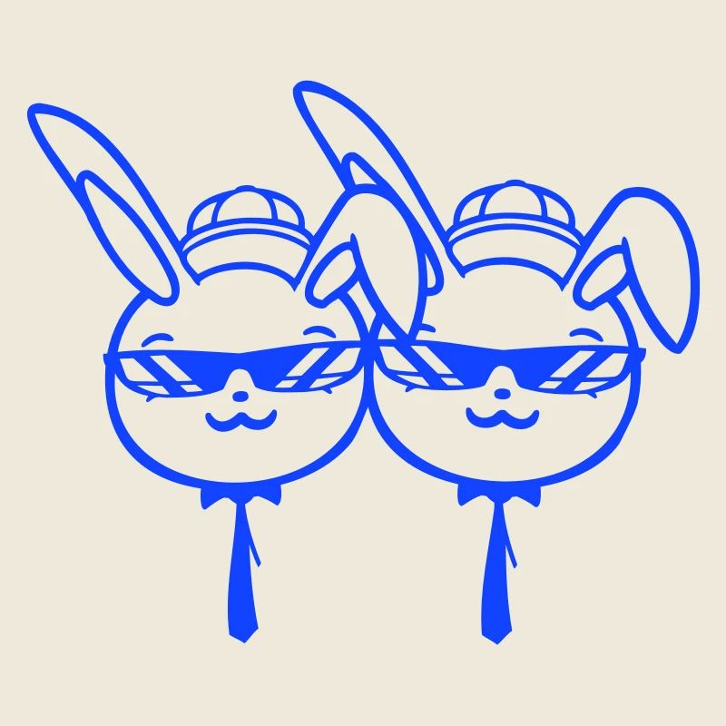 2 Lunettes de soleil Lapins Amis Équipe Crew Paire Deux