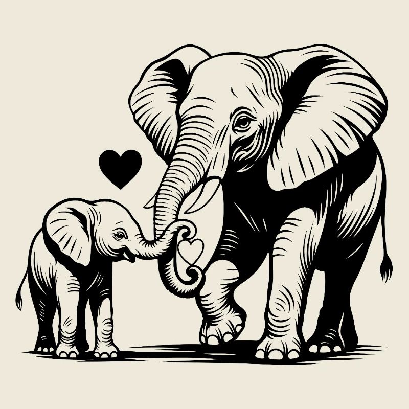 Elefanten Mama Baby Muttertag Geschenkidee