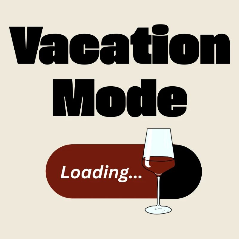 Vacation Mode On – Wein mit Ladebalken (dunkel)